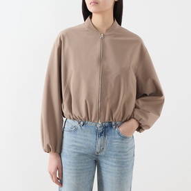 Blouson Cropped Bomber Jacket