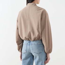 Blouson Cropped Bomber Jacket