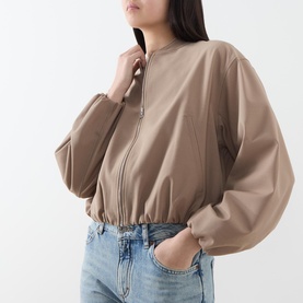 Blouson Cropped Bomber Jacket
