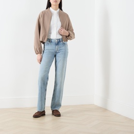 Blouson Cropped Bomber Jacket