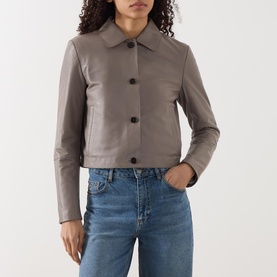 Cropped Leather Jacket
