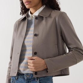 Cropped Leather Jacket