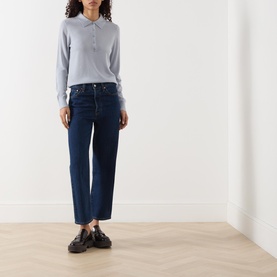 Fine Knit Polo Sweater