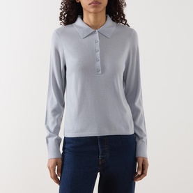Fine Knit Polo Sweater
