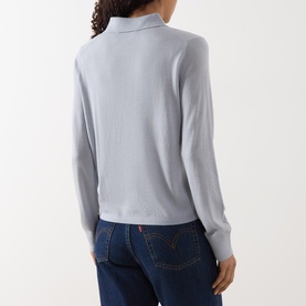 Fine Knit Polo Sweater