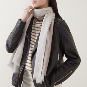 Double-Layer Frayed Scarf