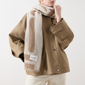 Abstract Prink Frayed Scarf