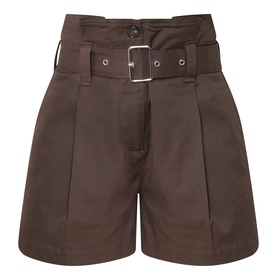 Front Pleat Belted Shorts