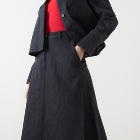 Flared Denim Skirt