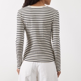 Logo Striped Long-Sleeved Top