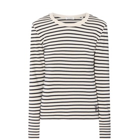 Logo Striped Long-Sleeved Top