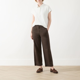 Straight-Leg Cropped Trousers