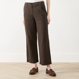 Straight-Leg Cropped Trousers