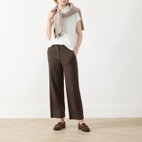 Straight-Leg Cropped Trousers