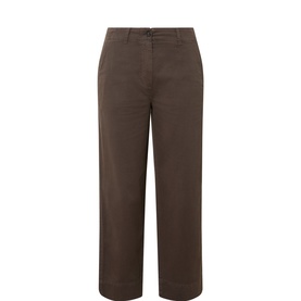 Straight-Leg Cropped Trousers