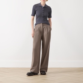 Pleated Wide Leg Trousers
