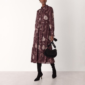 Floral Dobby Belted Dress
