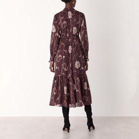 Floral Dobby Belted Dress