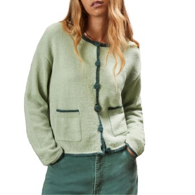 Contrast Knit Cardigan