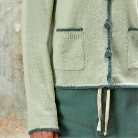 Contrast Knit Cardigan