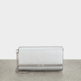 Mona Metallic Leather Clutch