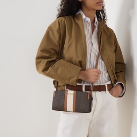 Becca Small Signature Logo Stripe Crossbody Bag