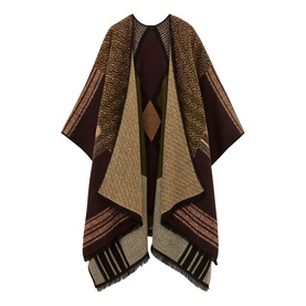 Panama Geometric Knit Poncho