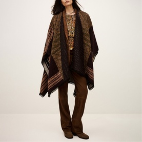 Panama Geometric Knit Poncho