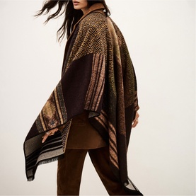 Panama Geometric Knit Poncho