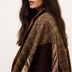 Panama Geometric Knit Poncho