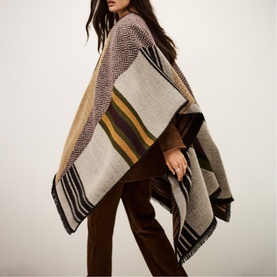 Panama Geometric Knit Poncho