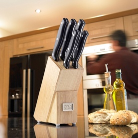 Penrith 5-Piece Rubberwood Knife Block Set