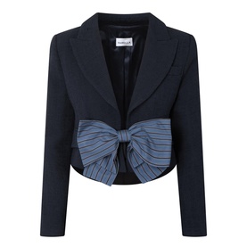 Fibbia Striped Bow Cropped Blazer