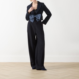 Fibbia Striped Bow Cropped Blazer