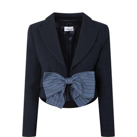 Fibbia Striped Bow Cropped Blazer