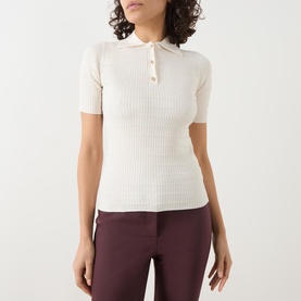 Legno Ribbed Knit Polo Shirt