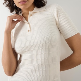 Legno Ribbed Knit Polo Shirt