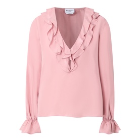 Layered Ruffle Silk Blouse