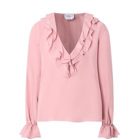 Layered Ruffle Silk Blouse