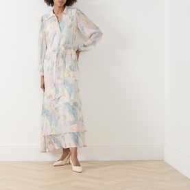 Terra Pastel Floral Shirt Dress