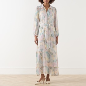 Terra Pastel Floral Shirt Dress