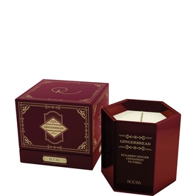 Roura Winter-Seduction Gingerbread Candle 180g in deep red octagonal glass with matching gift box
