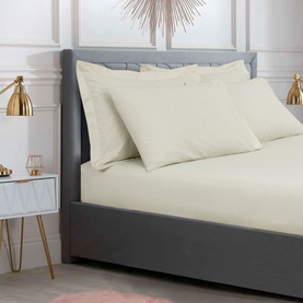 200 Thread Count Fitted Sheet Flaxen