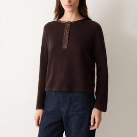 Floral Trim Knitted Top