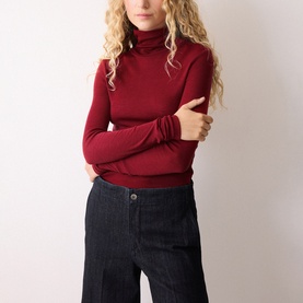 Knitted Wool Polo Sweater