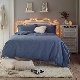 Southwick M&eacute;lange Fitted Sheet Blue