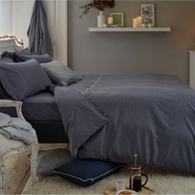 Southwick M&eacute;lange Fitted Sheet Navy