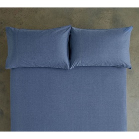 Southwick M&eacute;lange Standard Pillowcase Pair Blue