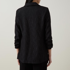 Textured Single-Breasted Blazer