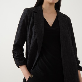 Textured Single-Breasted Blazer